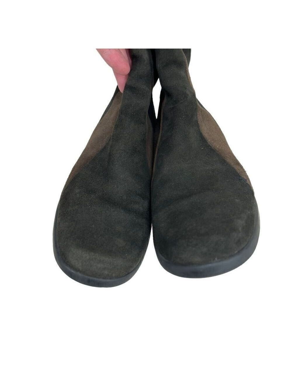 Aquatalia Two-Tone Brown Suede Weatherproof Wedge Boots 6.5 - Picture 6 of 12